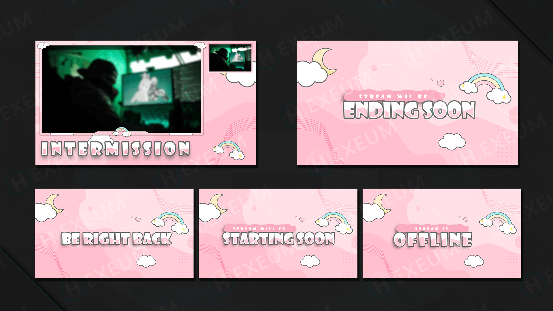 Stream Overlay Package - Arctic - Baby Blue & Pink