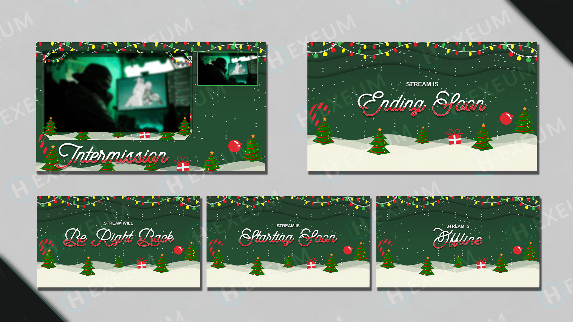 Christmas Twitch Overlay and Alerts Package for OBS and Streamlabs