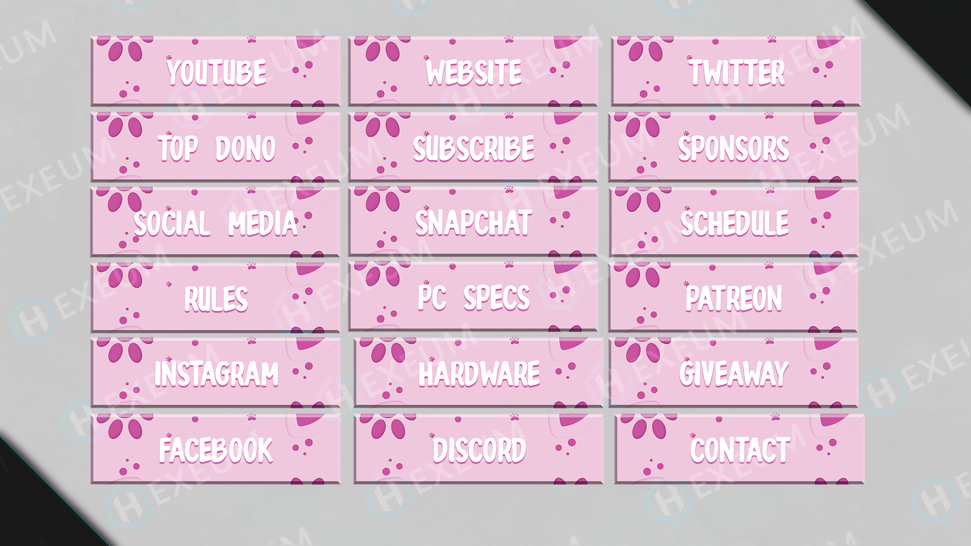 free cute twitch panels