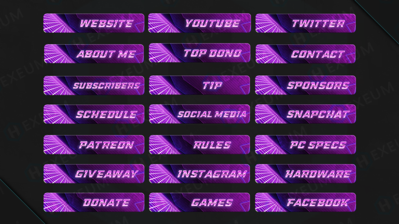 free retro twitch panels