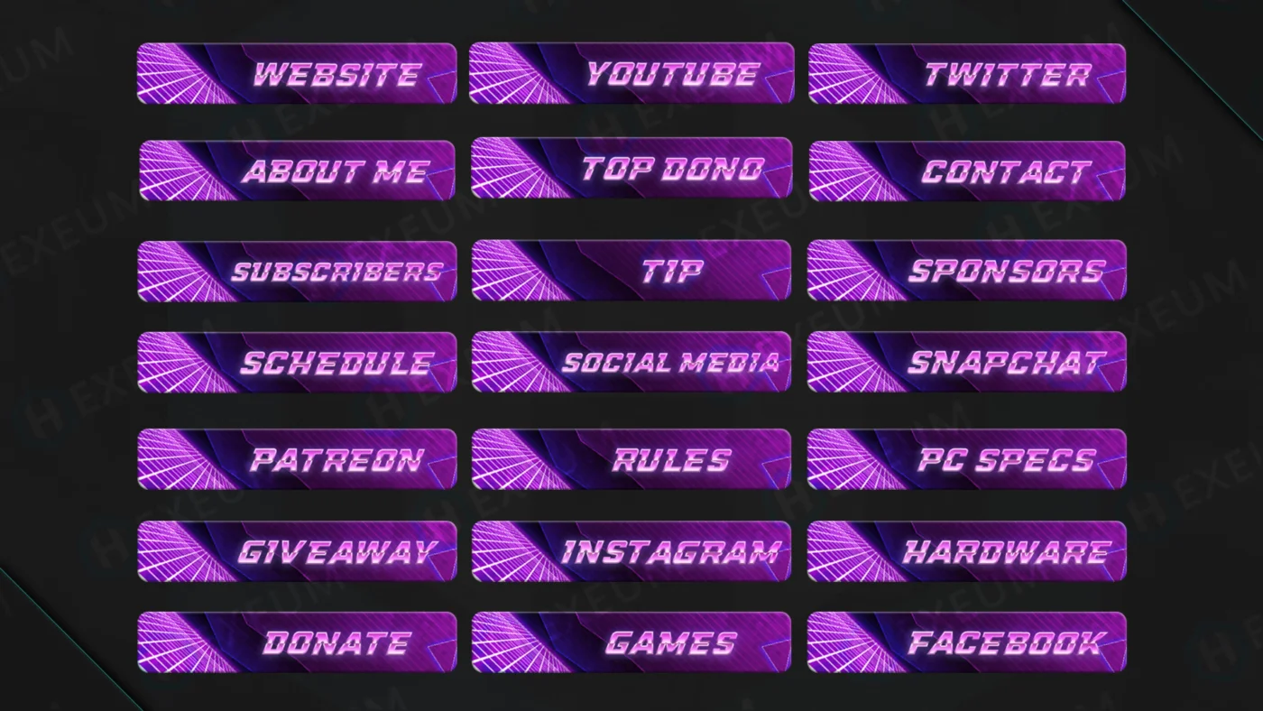 free retro twitch panels