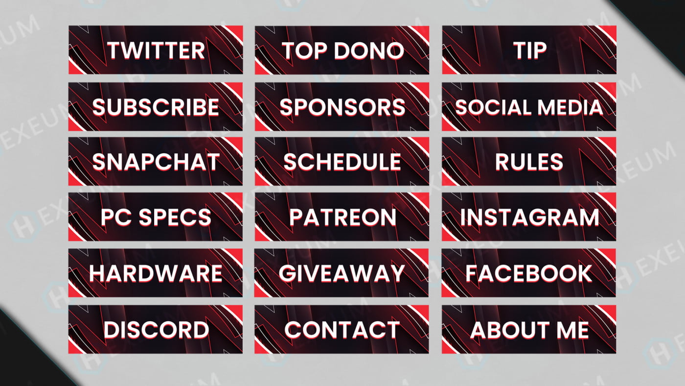 free red twitch panels