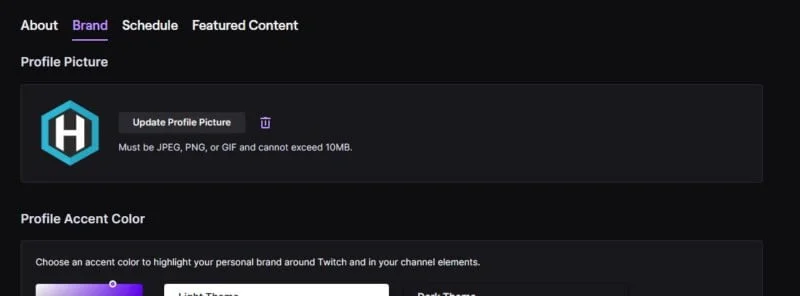 brand settings in creator dashboard