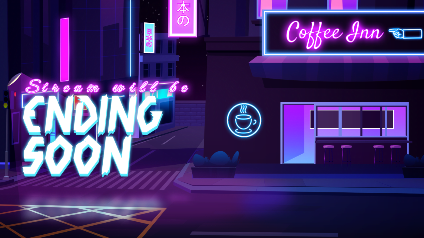 free neon purple ending screen