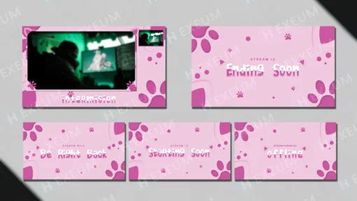 cute pink twitch overlay