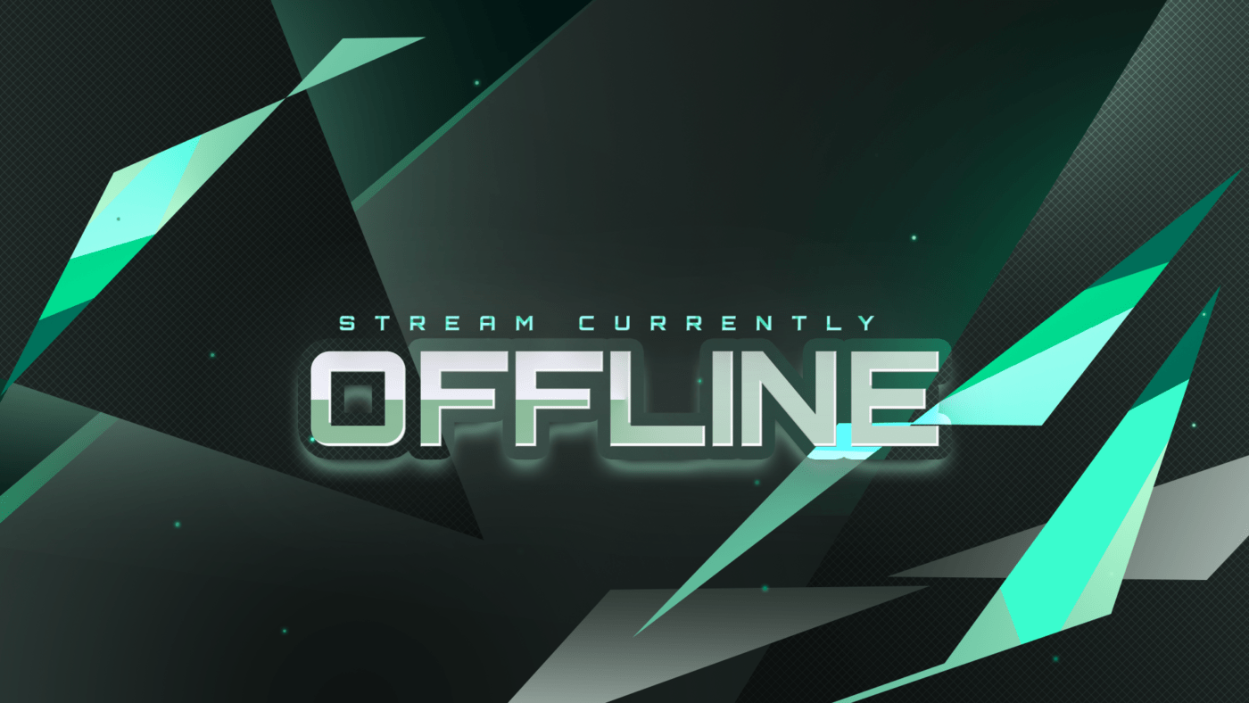 free green neon twitch offline banner