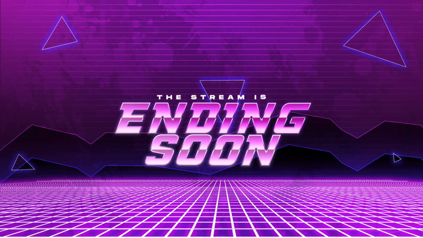 retro synthwave ending screen