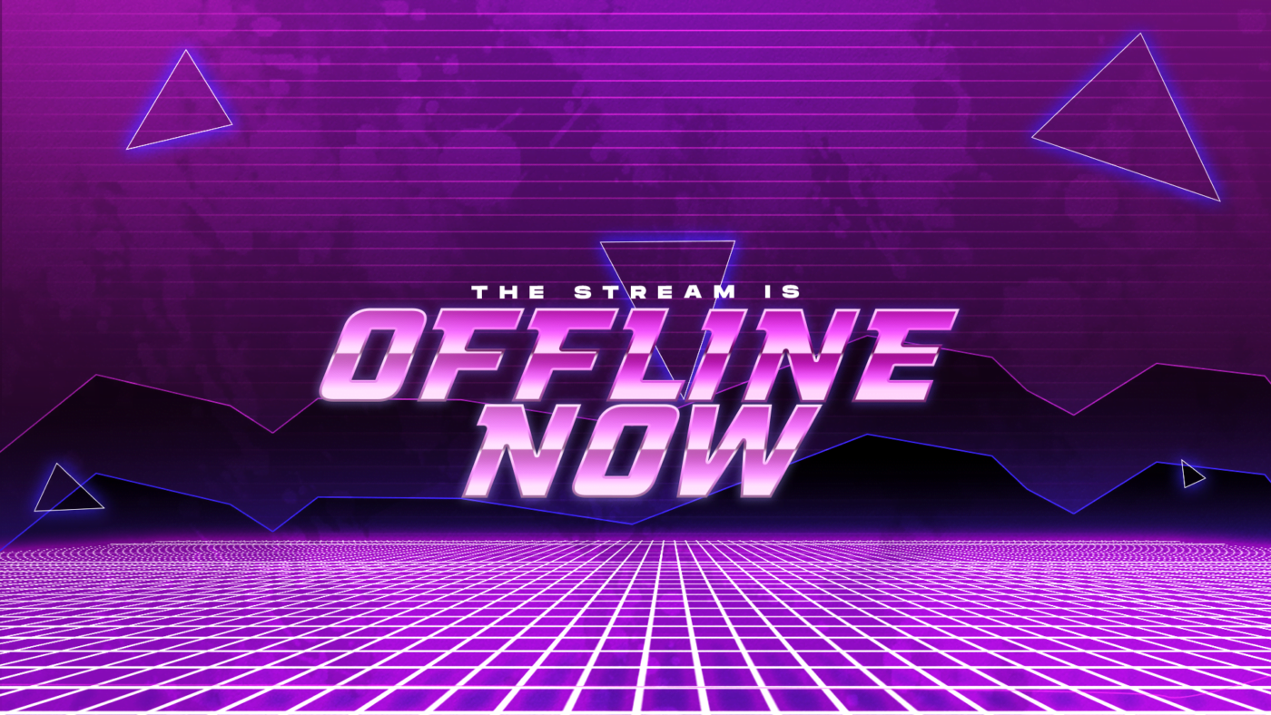 free retro synthwave twitch offline banner