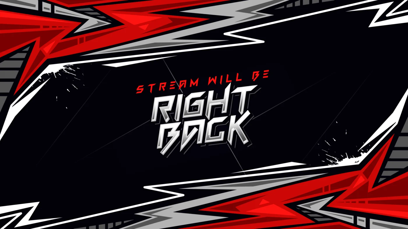 free red black brb screen