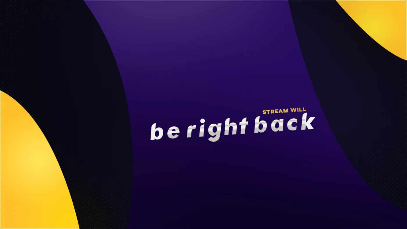 free purple yellow brb screen