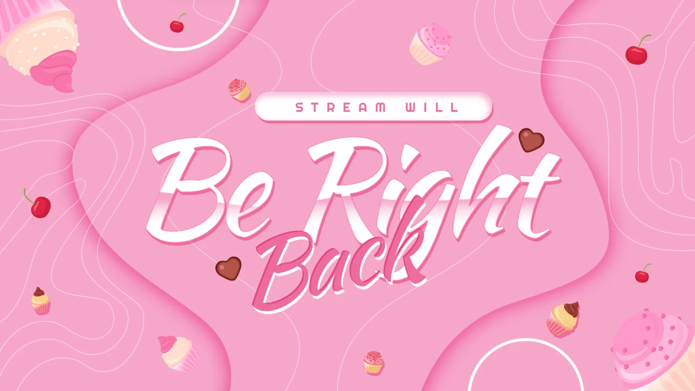 free pink brb screen