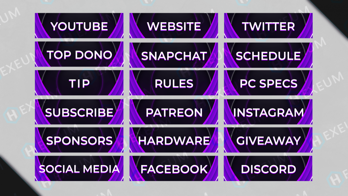 free purple twitch panels