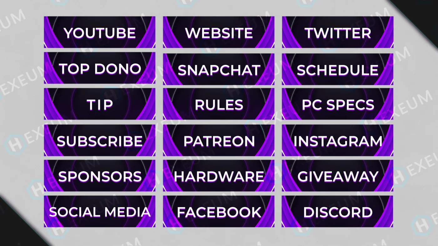 free purple twitch panels
