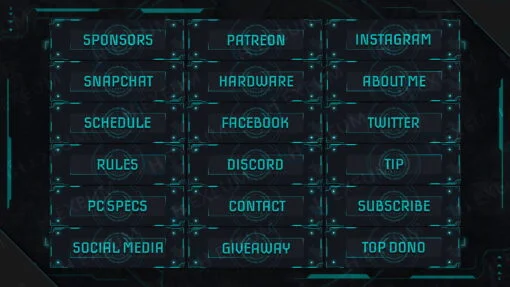 futuristic twitch panels