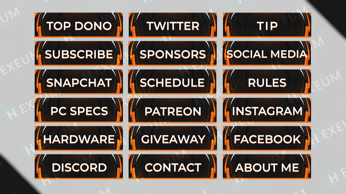 Free Orange Twitch Panels