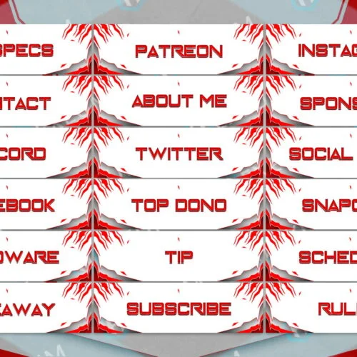 red and white twitch panels