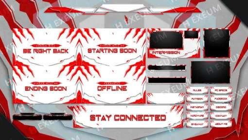 red and white twitch overlay