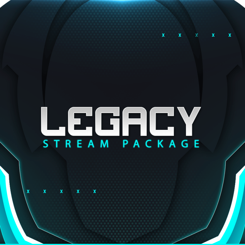 Legacy, Cyan Twitch Overlay : Fully Animated - Hexeum