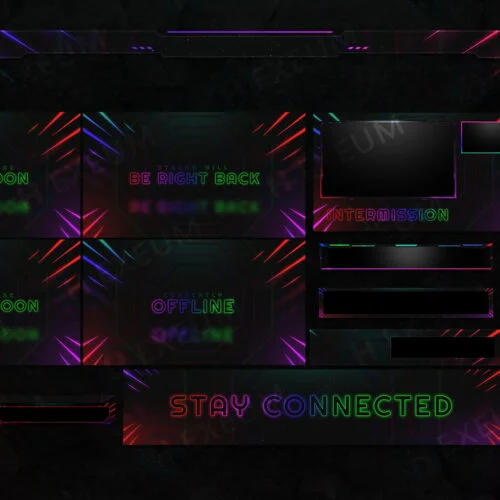 rgb twitch overlay package stream layout