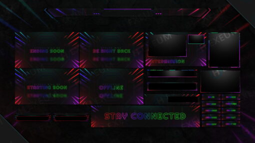 rgb twitch overlay package stream layout