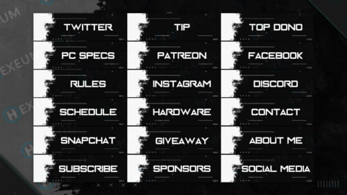 black and white twitch panels