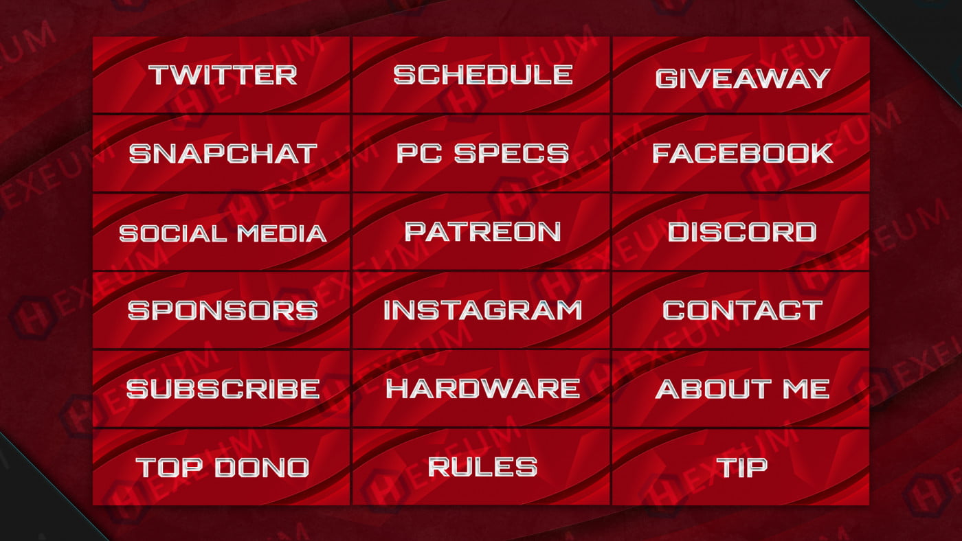 free red twitch panels