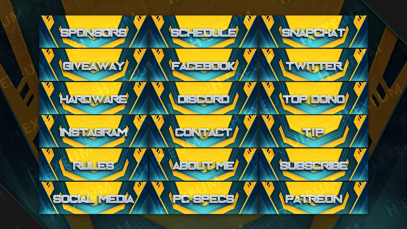 free yellow twitch panels