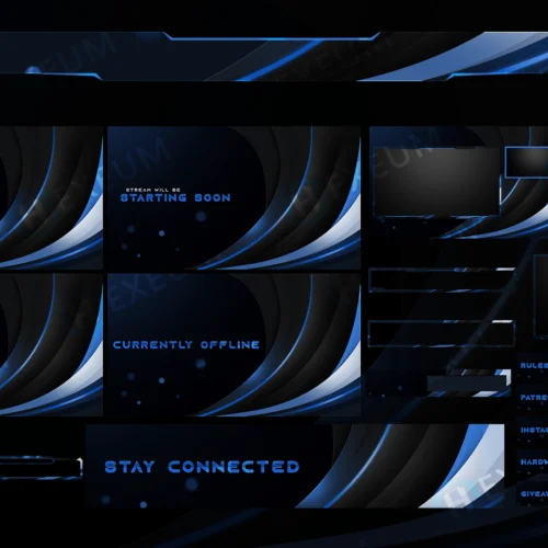 blue and white twitch overlay