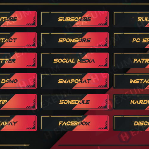 red and black twitch panels