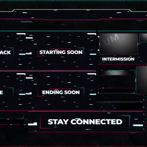 Glitch Twitch Overlay Package for OBS