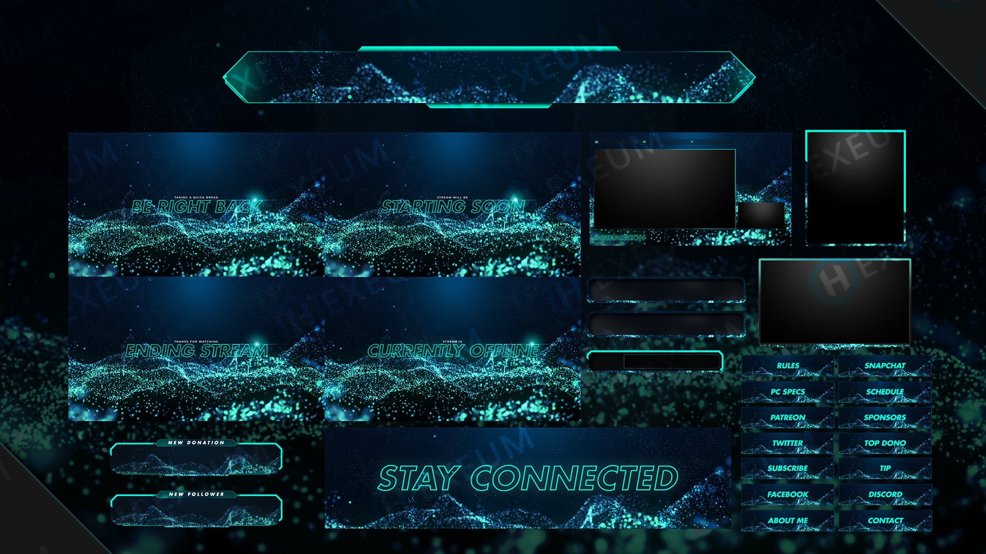 cyan podcast twitch overlays preview