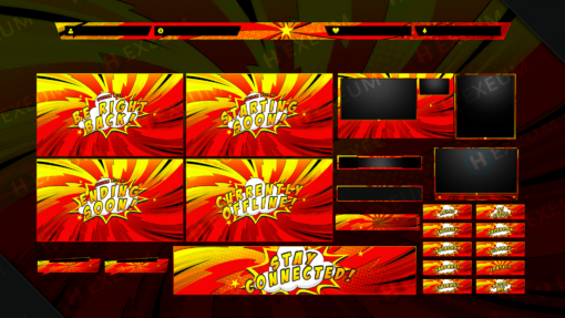 comic book super hero twitch overlay package