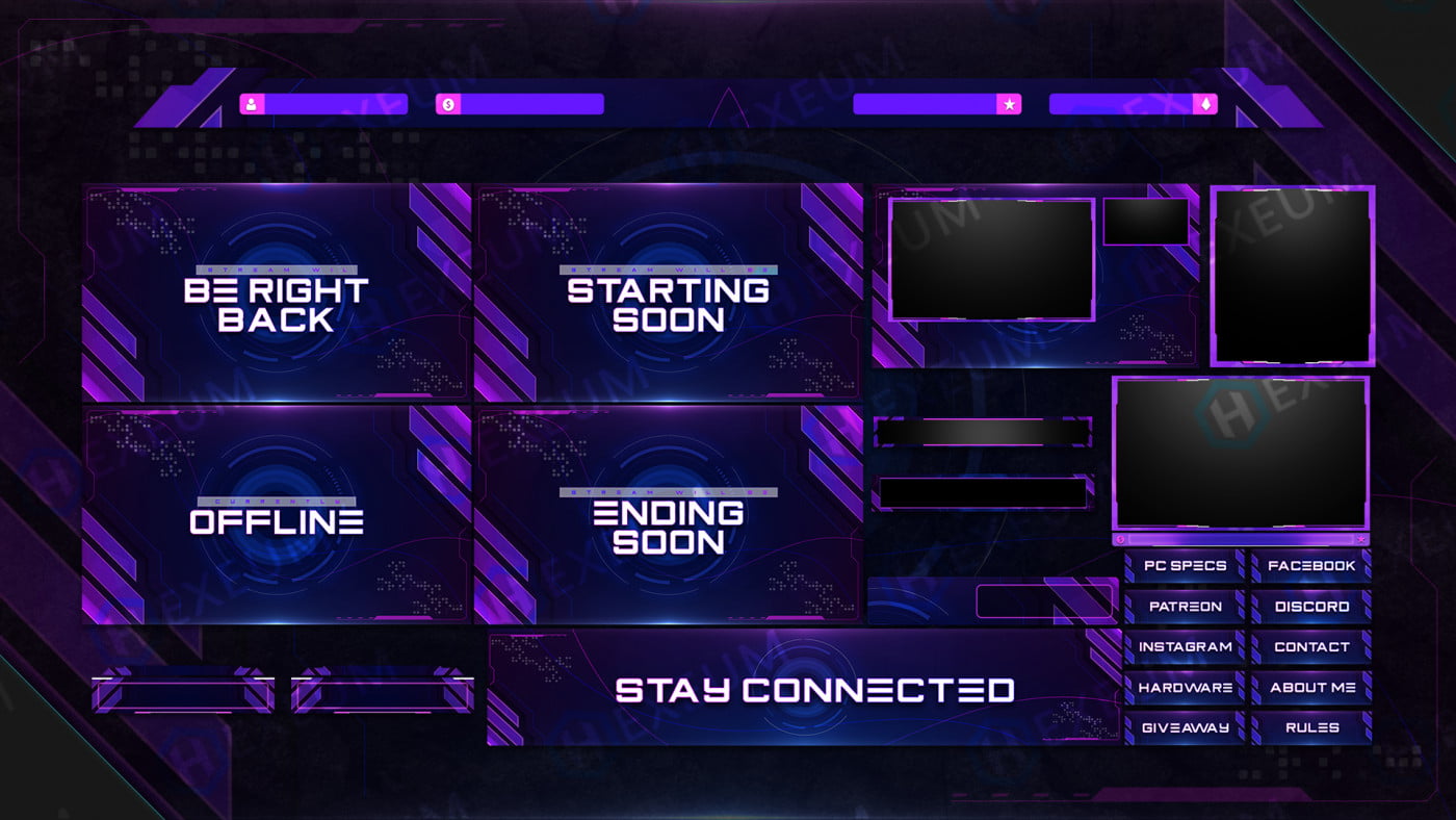 Fissure, Sci-fi Animated Twitch Overlay Package - Hexeum