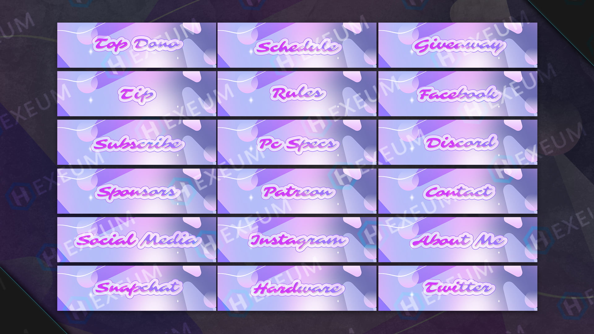 Stream Overlay Package - Arctic - Baby Blue & Pink