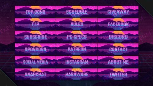 Synthwave Twitch Panels