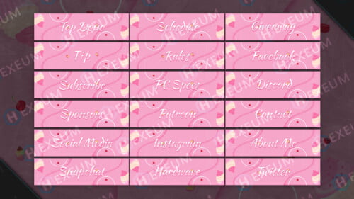 free cute pink Twitch Panels