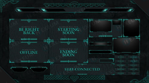 celtic medieval twitch overlay package stream layout
