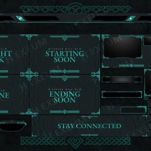 celtic medieval twitch overlay package stream layout