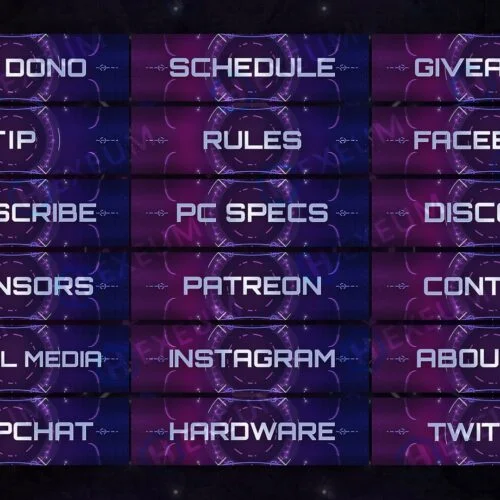 Neon Twitch Panels