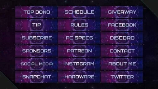 Neon Twitch Panels
