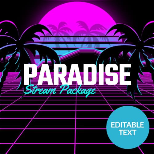 Paradise Synthwave Stream Overlay Thumbnail