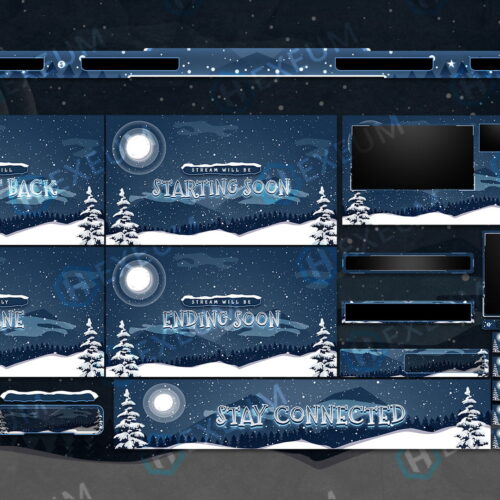 winter twitch overlay package stream layout