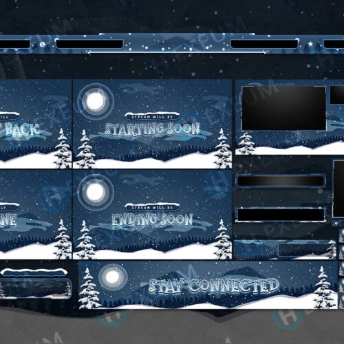Winter Twitch Overlay Package for OBS
