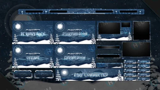 winter twitch overlay package stream layout