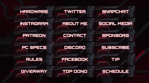 Red Twitch Panels