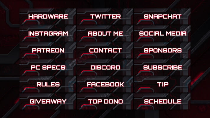 Cipher, Red Twitch Panels : Channel Buttons - Hexeum