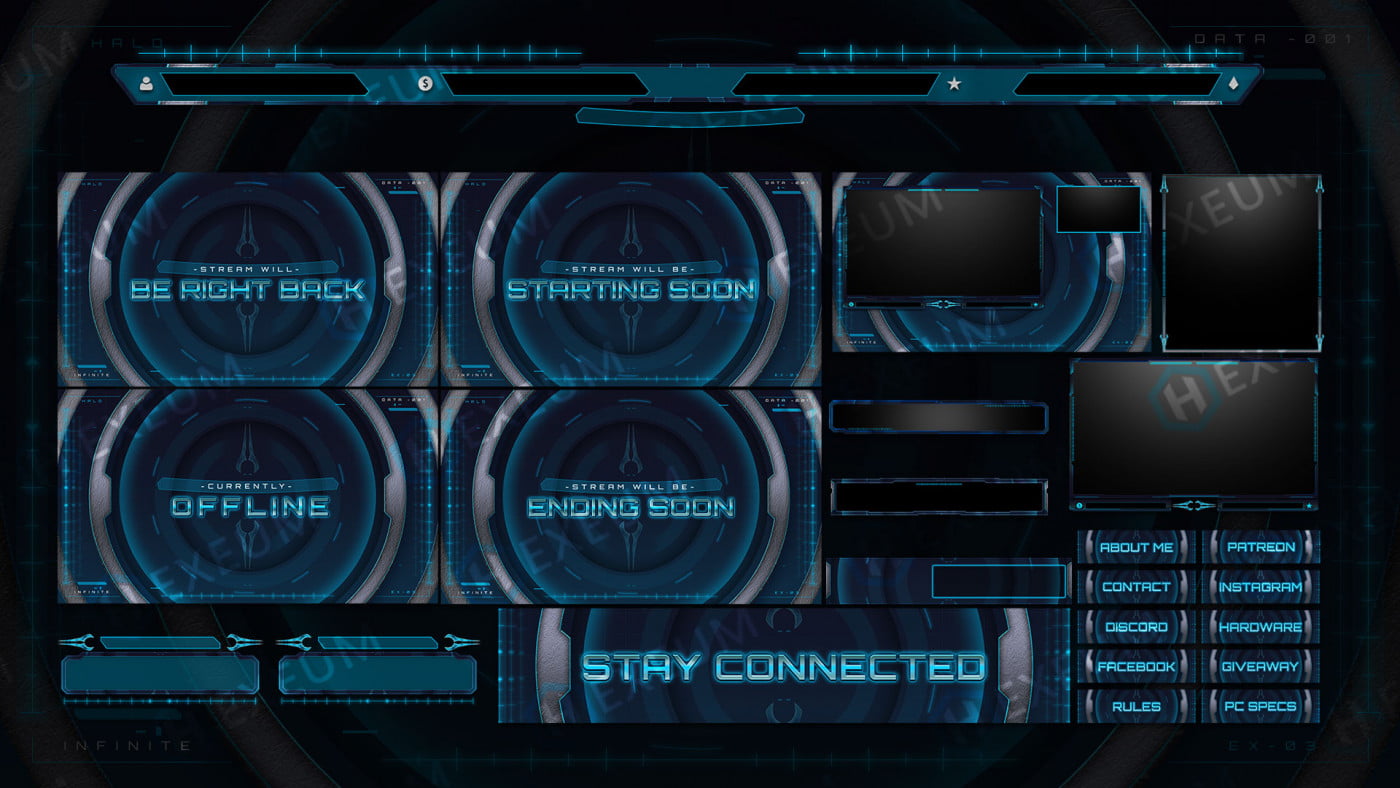 Halo Twitch Overlay Package for OBS