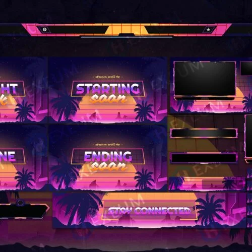 gta twitch overlay stream layout los santos sunset summer vibes