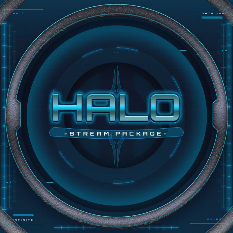 Halo Animated Twitch Overlay Package Hexeum