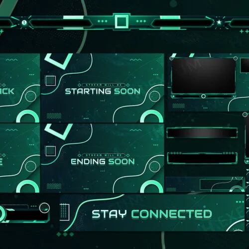 green twitch overlay package stream layout